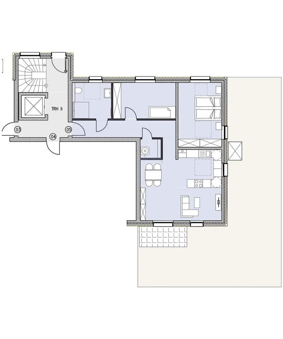 Grundriss Wohnung 5, Erdgeschoss